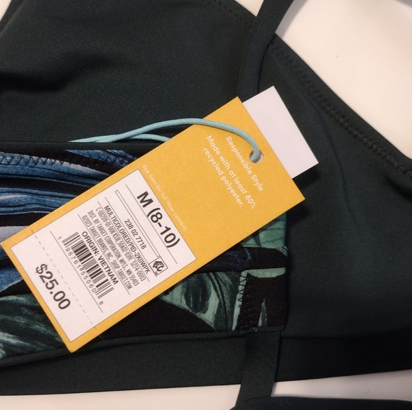 Kona Sol Reversible green swim top - Picture 5 of 7